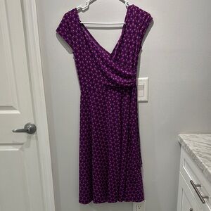 New York & Company Purple Asymmetrical Sundress